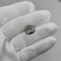 Празиолит выращенный, кушон 12.3*14 мм