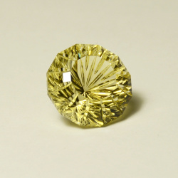 Цитрин, фантазийная огранка, круг, 18 мм