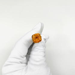 Цитрин апельсин, антик фантазийный 14*14 мм