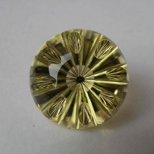 Цитрин, круг, 21 мм