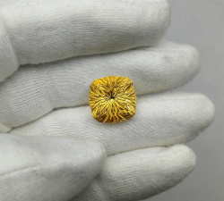 Цитрин, антик фантазийный 15*15 мм