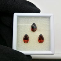 Турмалин, груши 9*6 мм, гарнитур из 3 камней