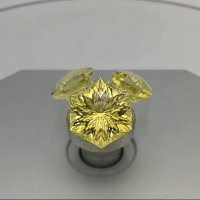 Цитрин, гексагон, комплект 15*15 мм, 12*12 мм