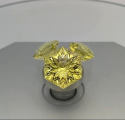 Цитрин, гексагон, комплект 15*15 мм, 12*12 мм