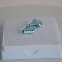 Топаз голубой, октагон, 11*9 мм