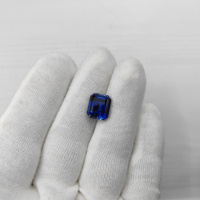 Сапфир выращенный, октагон ступенчатый, 12*10 мм