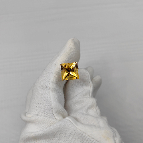 Цитрин желто-оранжевый квадрат 12*12 мм