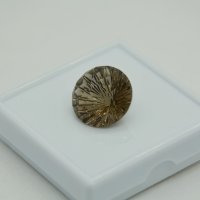 Раухтопаз, фантазийная огранка, круг, 18 мм