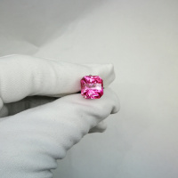 Рубин розовый выращенный, октагон 12*12 мм