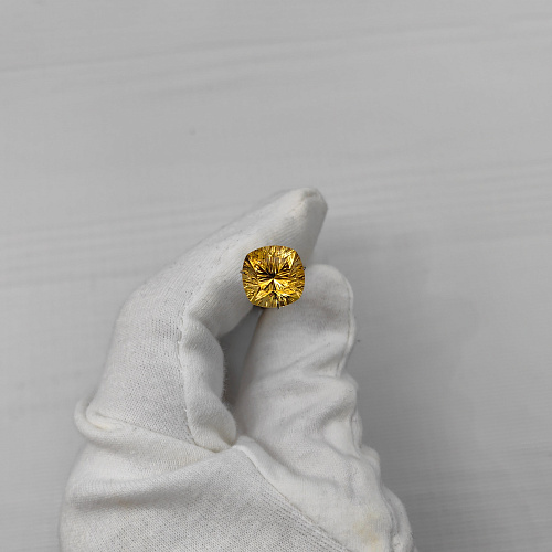 Цитрин желто-оранжевый, кушон фантазийный 12*12 мм