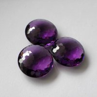 Аметист выращенный, круг Соты 20 мм