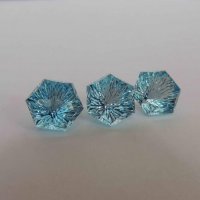 Топаз голубой, гексагон, 12*12 мм