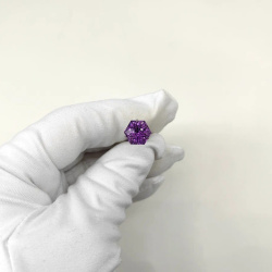 Аметист, фантазийная огранка гексагон 10*10 мм