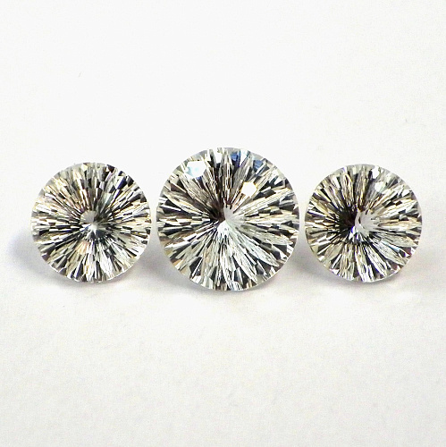 Топаз бесцветный, фантазийная огранка, круги