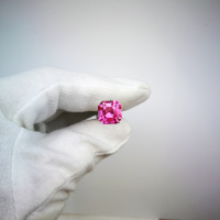 Рубин розовый выращенный, ашер 10*10 мм