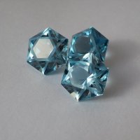 Топаз голубой, гексагон Звезда Давида, 13*13 мм