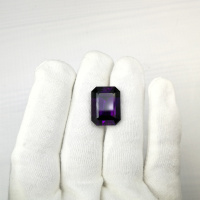 Аметист октагон ступенчатый, 20*15 мм