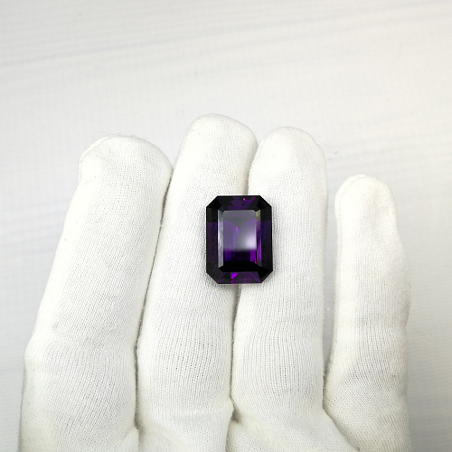 Аметист октагон ступенчатый, 20*15 мм