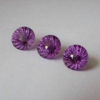 Аметист выращенный, круг Соты 14 мм