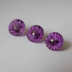 Аметист выращенный, круг Соты 14 мм