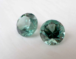 Празиолит выращенный, круг, 12 мм