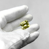 Сапфир желтый выращенный октагон 14*16 мм