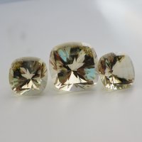 Цитрин, фантазийная огранка, кушоны 18*18 мм и 14*14 мм