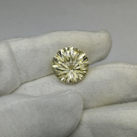 Цитрин светлый, круг фантазийный 17 мм