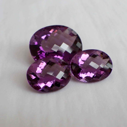 Аметист выращенный, гарнитур Ромбы