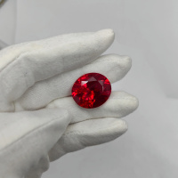 Рубин выращенный, овал 20*23 мм