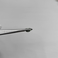 Празиолит выращенный, кушон 12.3*14 мм