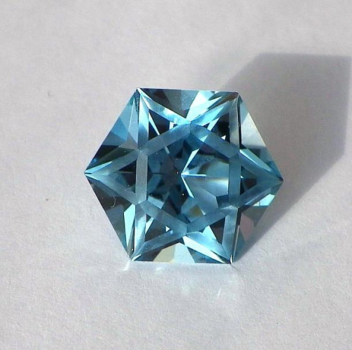 Топаз голубой, гексагон Звезда Давида, 13*13 мм