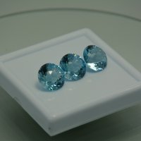 Топаз голубой, круг, 14 мм