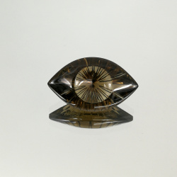 Дымчатый кварц, фантазийная огранка Глаз, 25*15 мм