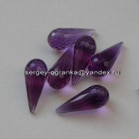Аметист выращенный, бриолет, 8*20 мм