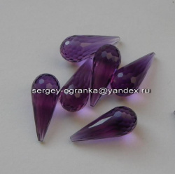 Аметист выращенный, бриолет, 8*20 мм