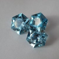 Топаз голубой, гексагон Звезда Давида, 13*13 мм