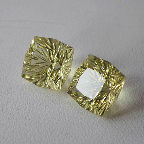 Цитрин, фантазийная огранка, антик 12*12 мм