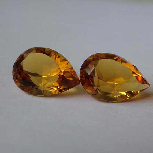 Цитрин выращенный, груша 11*15 мм