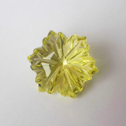 Цитрин, фантазийная огранка Цветок, 19 мм