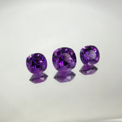 Аметист гарнитур, кушоны 12*12 мм, 10*10 мм