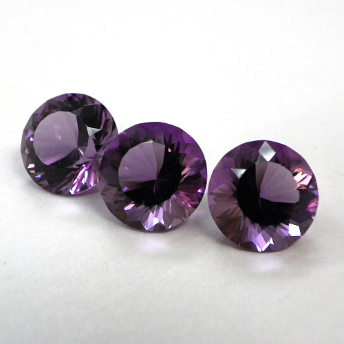 Аметист выращенный, круг, 10 мм