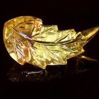 Цитрин Листик21.5*12 мм, фантазийная огранка