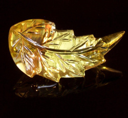 Цитрин Листик21.5*12 мм, фантазийная огранка