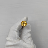 Цитрин желто-оранжевый, кушон фантазийный 12*12 мм