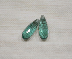 Празиолит выращенный, бриолет, 24*9 мм