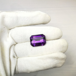 Аметист октагон ступенчатый, 20*15 мм