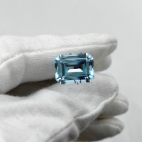 Топаз голубой, октагон 12*16 мм