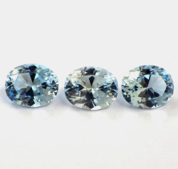 Топаз голубой, овал, 9*11 мм