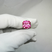 Рубин розовый выращенный, октагон 12*12 мм